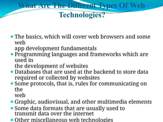 Comprehensive Overview of Web Technologies and Internet Fundamentals | PPTX