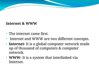 Comprehensive Overview of Web Technologies and Internet Fundamentals | PPTX