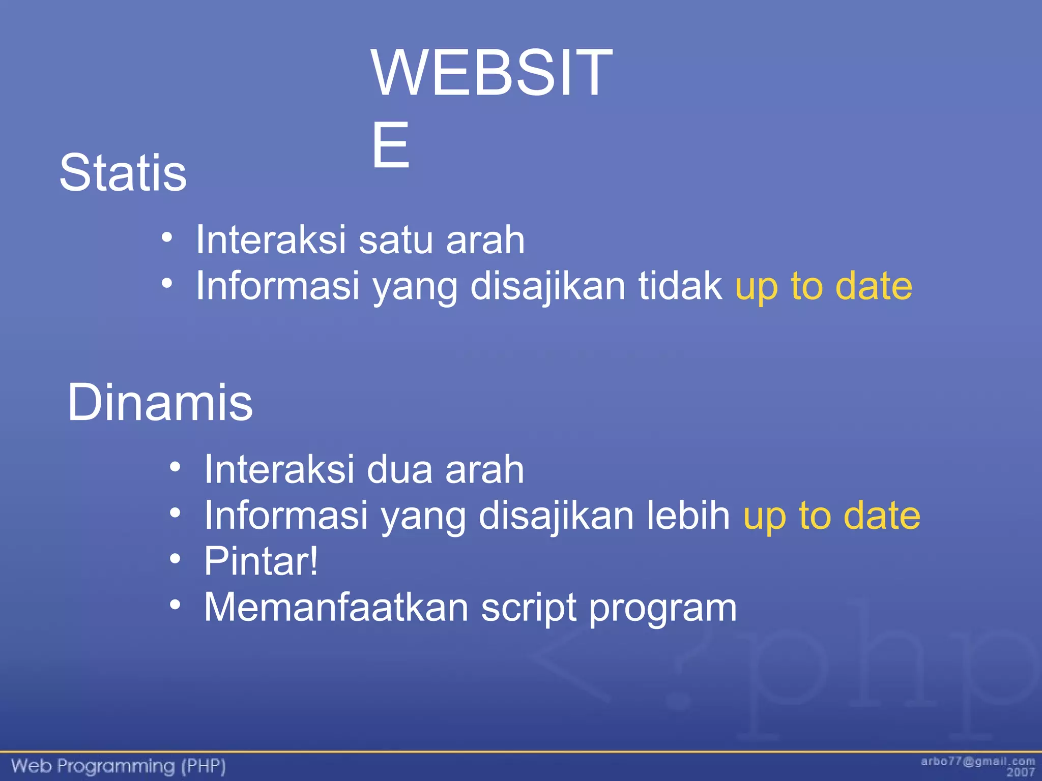 Web programming - Bagian 1 | PPT