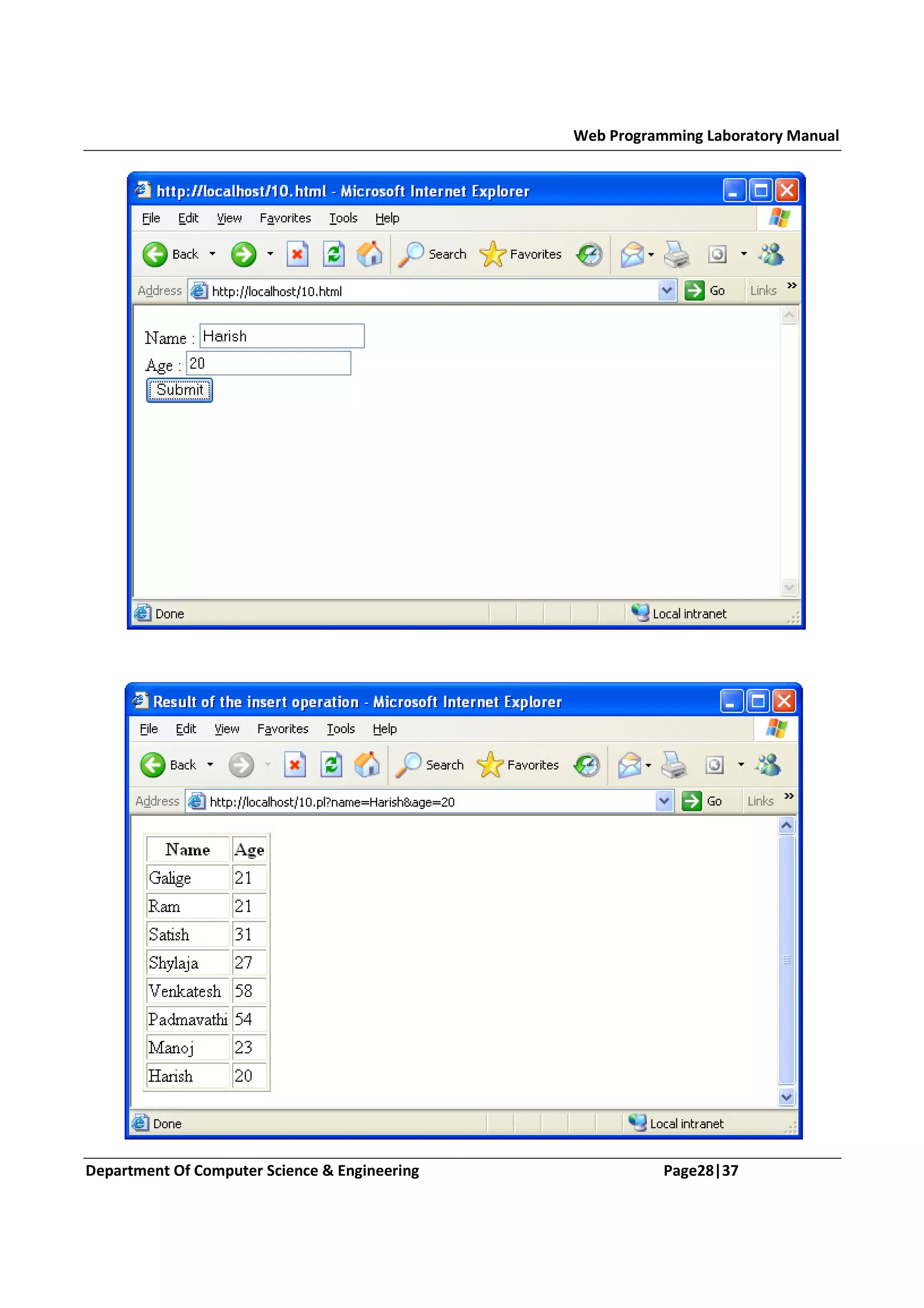 Web Programming Laboratory Manual Department Of Computer Science & Engineering Page28|37 