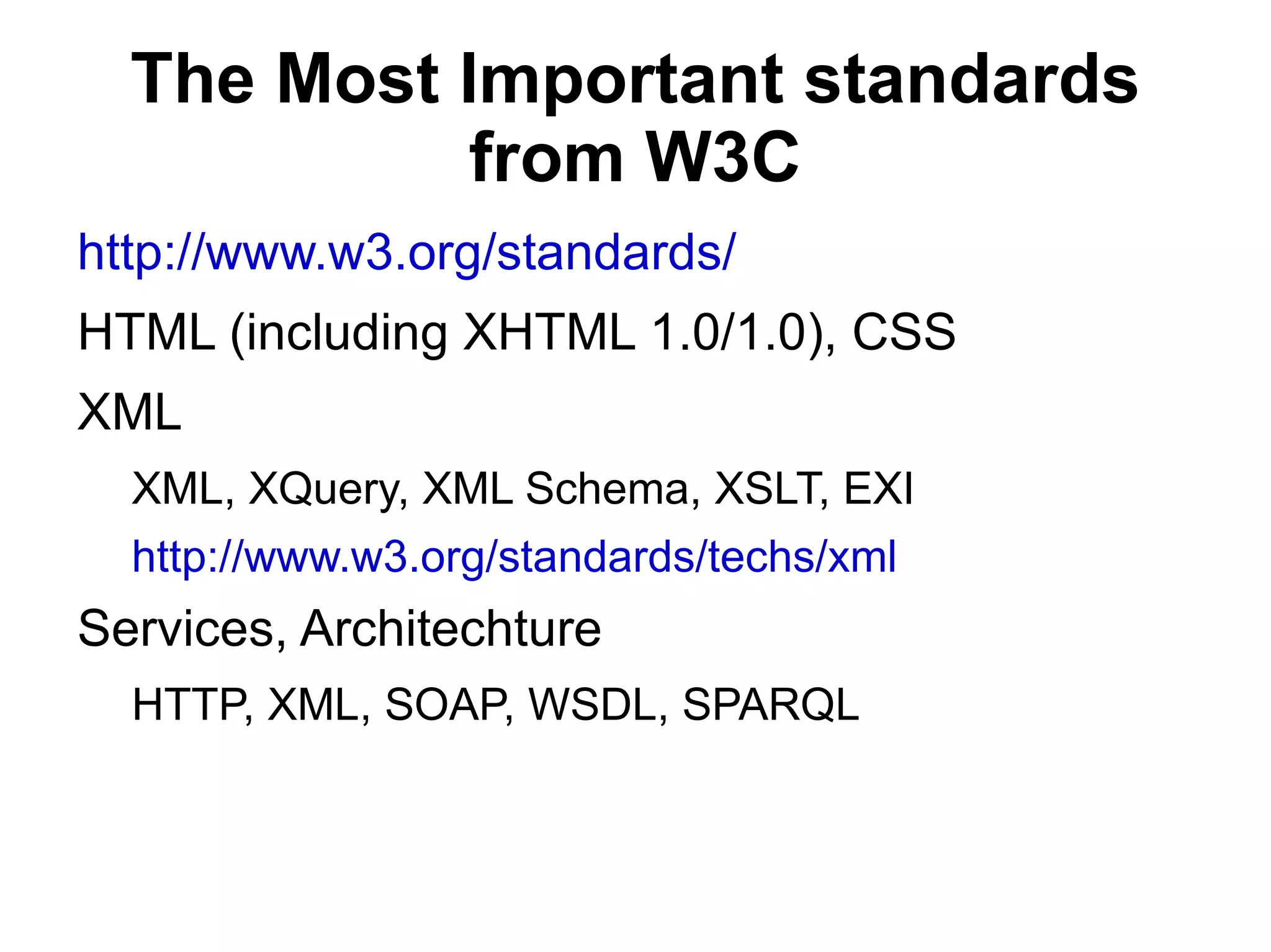 Developed 1990 by Tim Berners-Lee two major versions: HTTP/1.0 that uses a separate connection for every document 