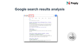 Google search results analysis
 