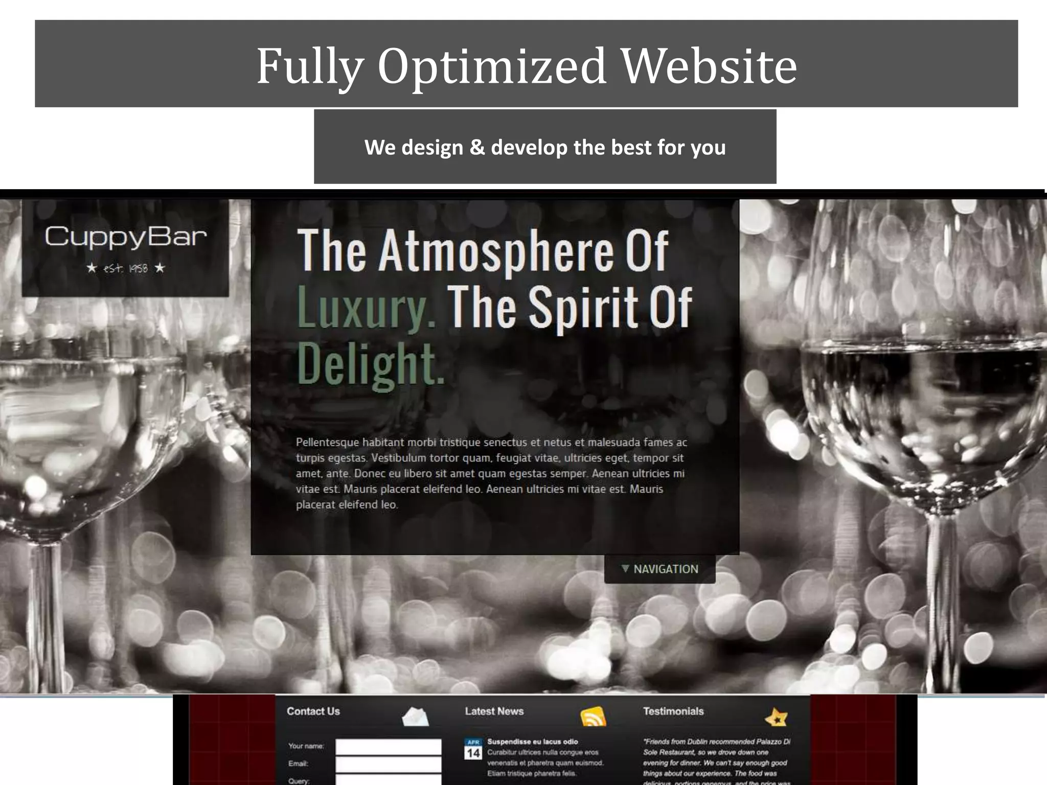 Fully Optimized Website
We design & develop the best for you