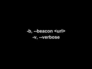 -b, --beacon <url>
   -v, --verbose
 