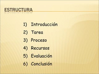 Introducción Tarea Proceso Recursos Evaluación Conclusión 