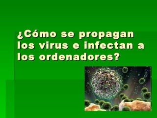 ¿Cómo se propagan
los virus e infectan a
los ordenadores?
 
