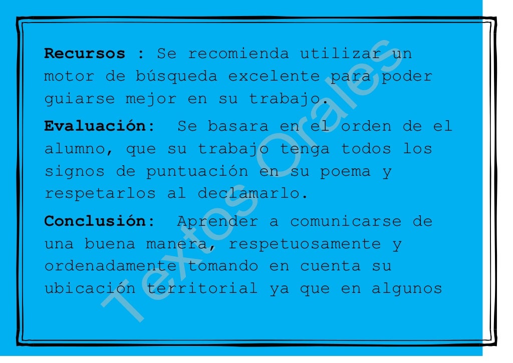 Textos Orales