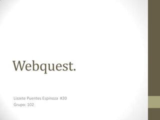 Webquest.
Lizzete Puentes Espinoza #20
Grupo: 102
 
