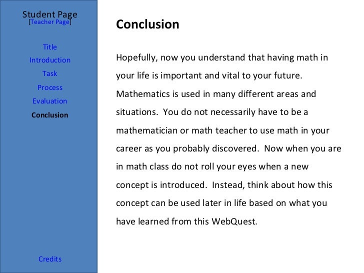 mathematics essay conclusion