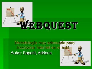 WEBQUEST Metodología muy adecuada para incorporar Internet en el aula.   Autor: Sapetti, Adriana 