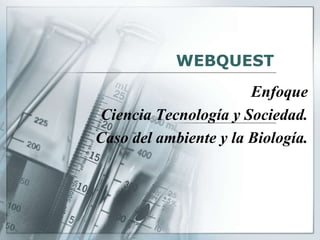 WEBQUEST Enfoque  Ciencia Tecnología y Sociedad.  Caso del ambiente y la Biología. 