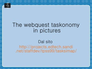 The webquest taskonomy  in pictures Dal sito  http:// projects . edtech . sandi .net/ staffdev /tpss99/ tasksimap / 