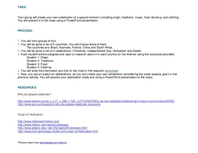 Webquest Celebrations Around The World