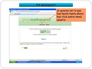 Webquest con php webquest