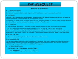 Webquest con php webquest