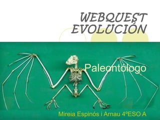 WEBQUEST
EVOLUCIÓN
Paleontólogo
Mireia Espinós i Arnau 4ºESO A
 