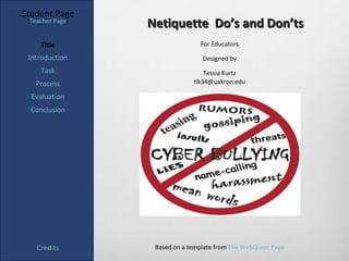 Netiquette Conclusion Webquest Internet Netiquette | PPT