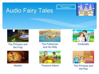 Audio Fairy Tales The Frog Prince The Fisherman and His Wife Cinderella Treasure Island Aladdin Process 1 The Princess and the Frog The Fisherman and His Wife Cinderella Aladdin Treasure Island The Princess and the Pea 