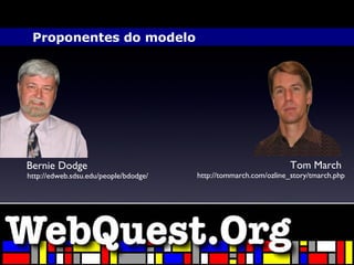 http://edweb.sdsu.edu/people/bdodge/ http://tommarch.com/ozline_story/tmarch.php Bernie Dodge Tom March Proponentes do modelo 