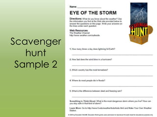 Scavenger
  hunt
Sample 2



            annefox.eu
 