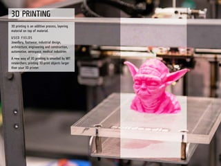 3D BIOPRINTER
3D Printing is not about printing little toys!
Bioprinting, a new branch of 3D printing;
enables the creatio...