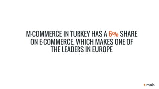 M-COMMERCE IN TURKEY HAS A 6% SHARE ON E-COMMERCE, WHICH MAKES ONE OF THE LEADERS IN EUROPE  
