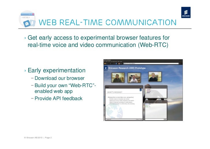  RealTime Communication on Ericsson Labs