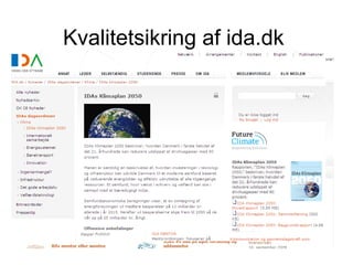 Kvalitetsikring af ida.dk  
