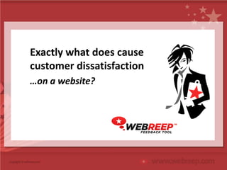 Exactly what does cause
customer dissatisfaction
…on a website?
 