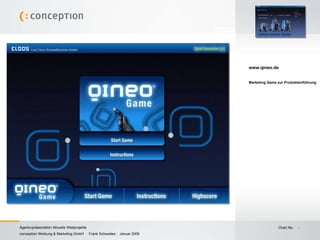 B2B www.qineo.de Marketing Game zur Produkteinführung 