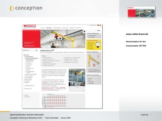www.vetter-krane.de Neukonzeption für den  Kranhersteller VETTER B2B 