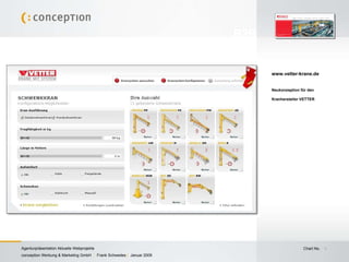 www.vetter-krane.de Neukonzeption für den  Kranhersteller VETTER B2B 