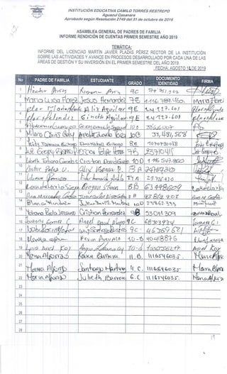 RENDICION DE CUENTAS 2019