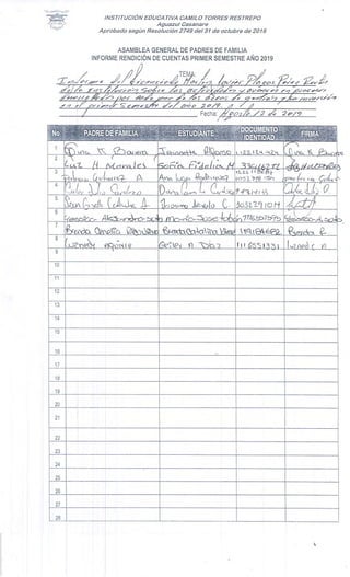 RENDICION DE CUENTAS 2019