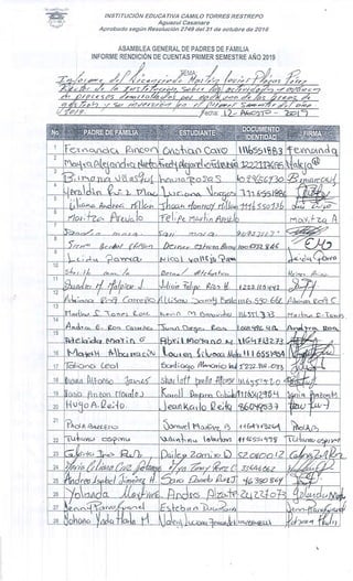 RENDICION DE CUENTAS 2019