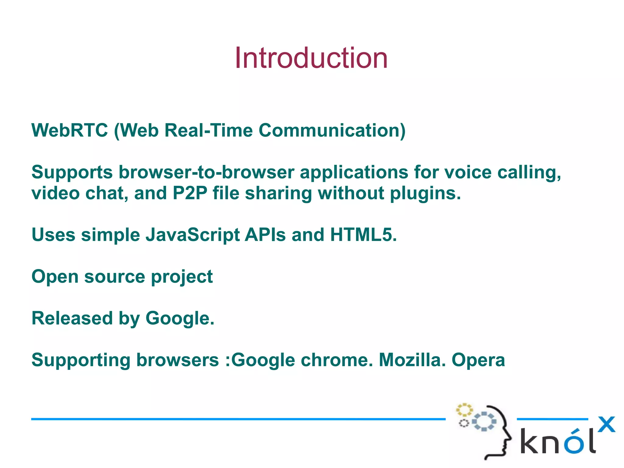 Introduction To Webrtc | PPT | Browsers | Computer Software and ...