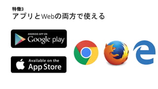 特徴3
アプリとWebの両方で使える
 