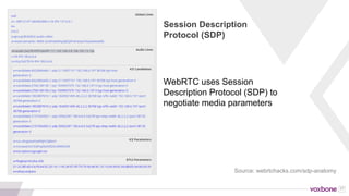 27
SDP
There is a large continent in the WebRTC
community that thinks SDP is evil. They have
*very slowly* won, so expect more efforts to
move away from SDP.
 