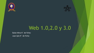 Web 1.0,2.0 y 3.0
Dylan Mina N° de ficha:
Juan Ipia N° de ficha:
 