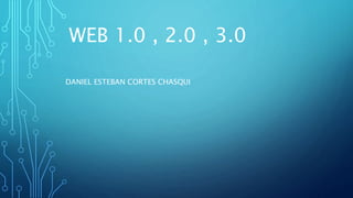 WEB 1.0 , 2.0 , 3.0
DANIEL ESTEBAN CORTES CHASQUI
 