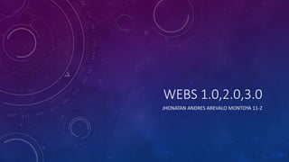 WEBS 1.0,2.0,3.0
JHONATAN ANDRES AREVALO MONTOYA 11-2
 