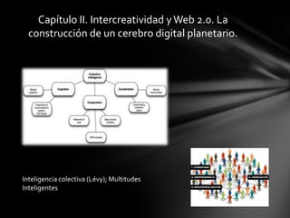 Capítulo II. Intercreatividad y Web 2.0. La
  construcción de un cerebro digital planetario.




Inteligencia colectiva (Lévy); Multitudes
Inteligentes
 