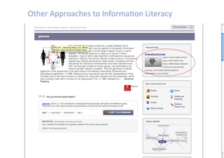 Other Approaches to InformaDon Literacy 
 