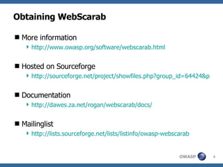 Webscarab demo @ OWASP Belgium | PPT
