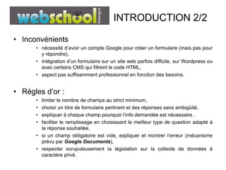 [Webschool] Formulaires google