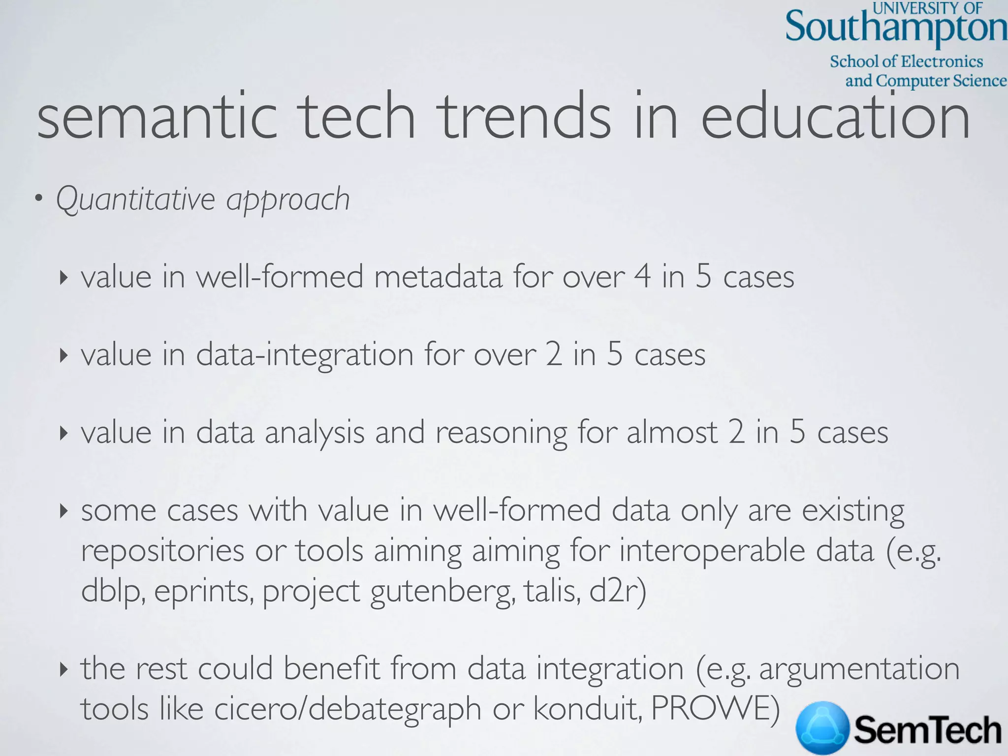 SemTech Survey - Web Science 2009 Conference
