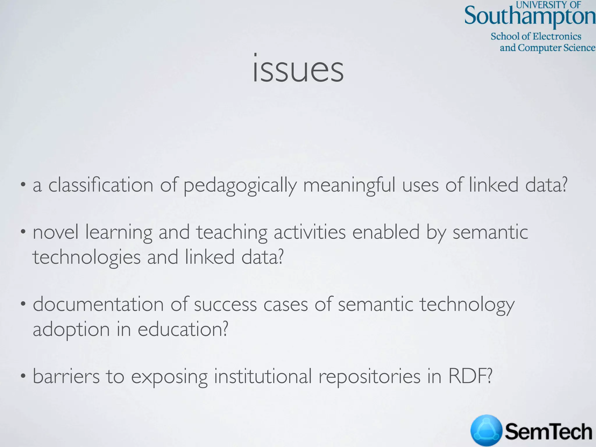 SemTech Survey - Web Science 2009 Conference
