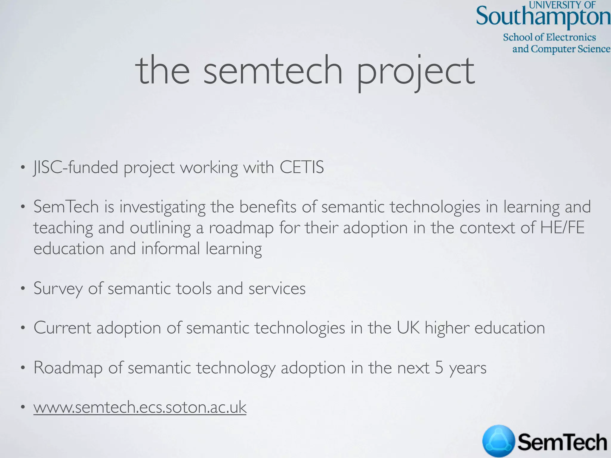 SemTech Survey - Web Science 2009 Conference