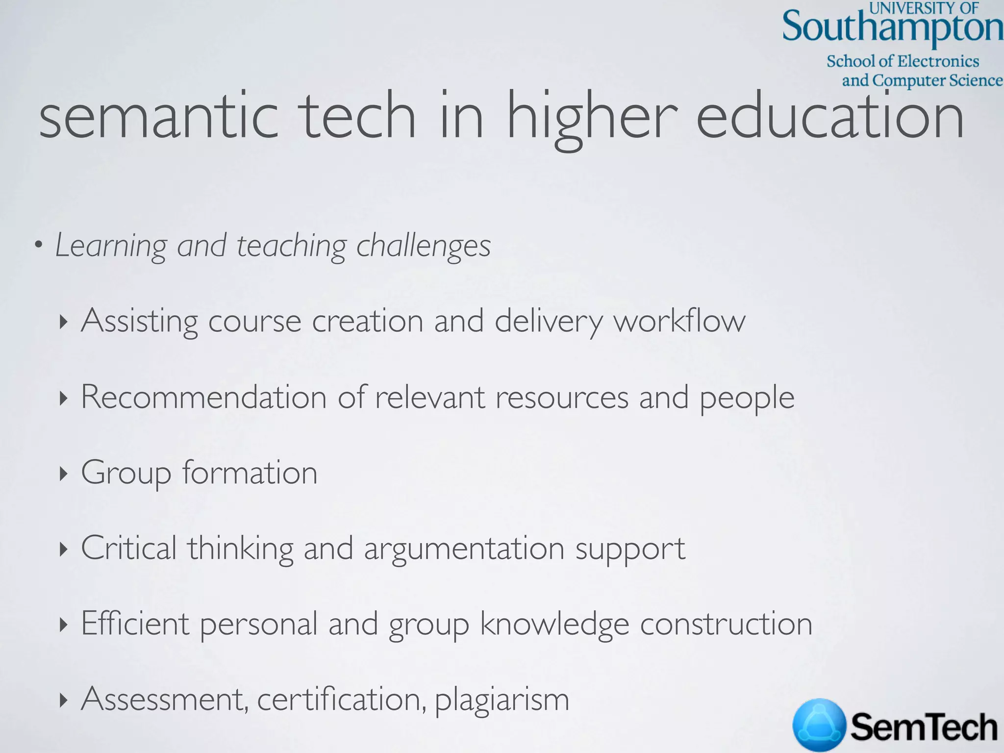 SemTech Survey - Web Science 2009 Conference