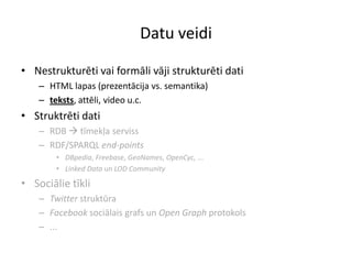 ValodasizvēlePython lietojumamirdažaspriekšrocības:mēsvarampalīdzētdarbāar Pythontajāirrakstīti “Mining the Social Web” piemēriVarlietotvairākasvalodas / servisusvienu – datuvākšanaicitu – datuapstrādeivaivizualizācijaiKatrasgrupasziņā